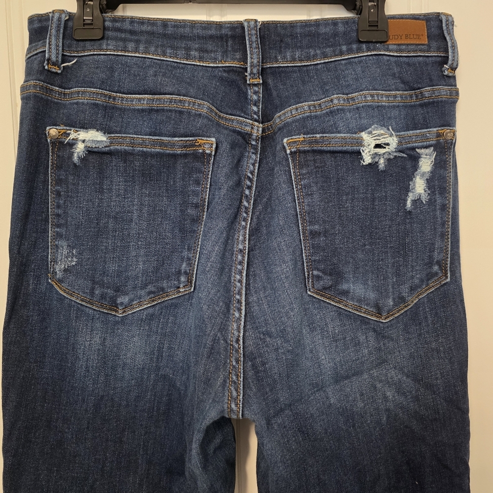 Judy Blue Distressed Skinny Jeans 14W High Stretch Cool Girl Denim - Picture 4 of 10